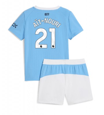Manchester City Rayan Ait-Nouri #21 Primera Equipación Niños 2025-26 Manga Corta (+ Pantalones cortos)